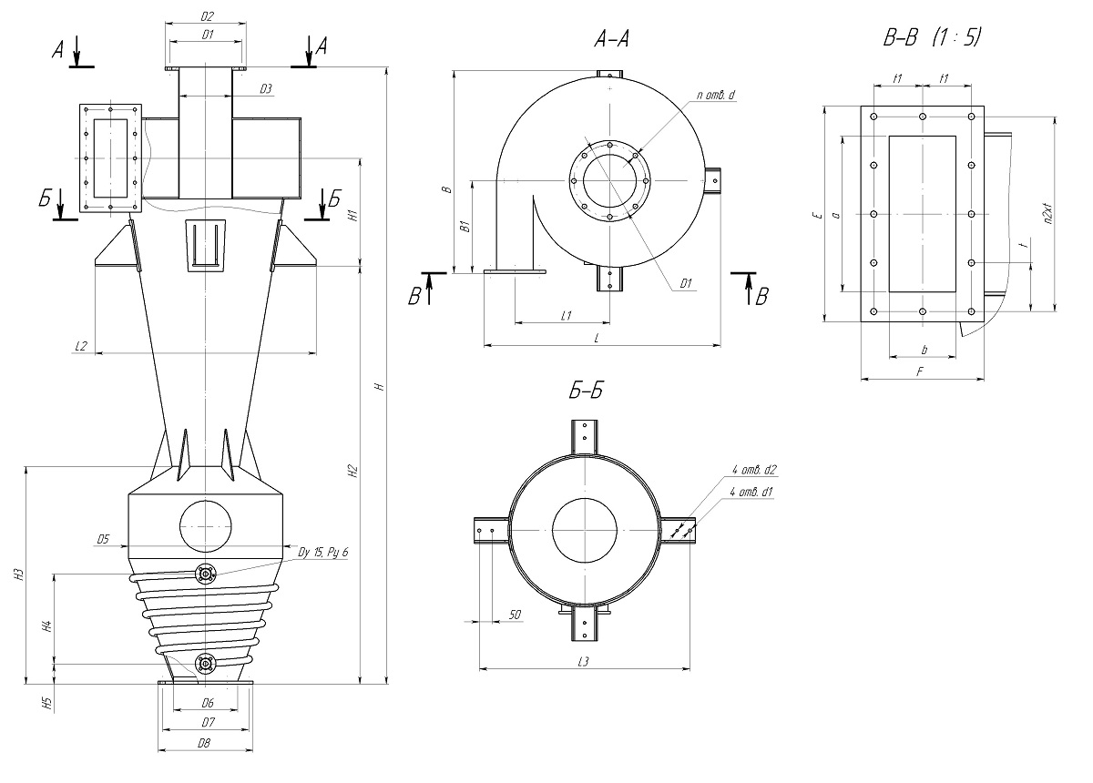 чертеж циклона СК-ЦН-34 в Вологде